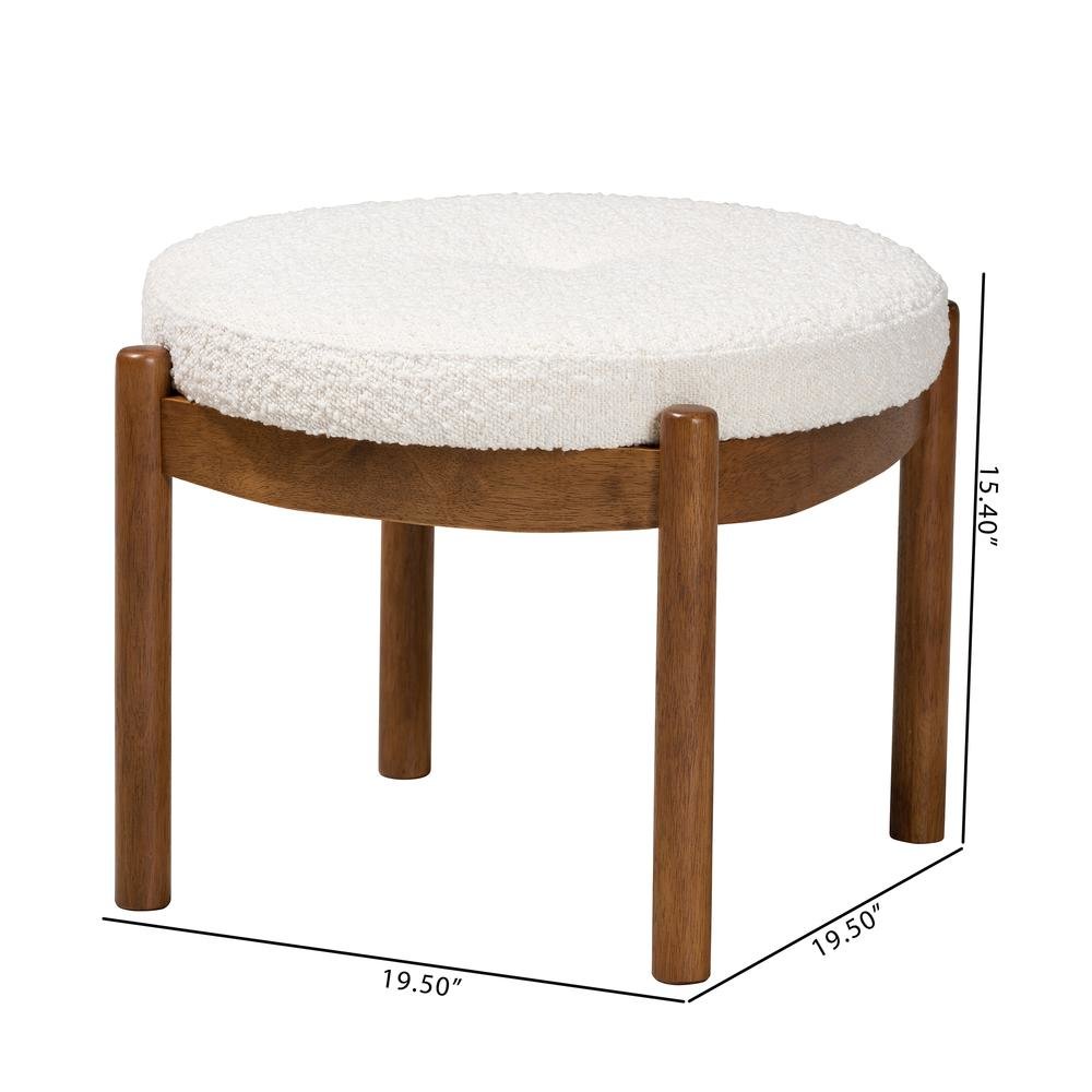 Walnut Brown Finished Rubberwood Ottoman Footstool. Picture 14
