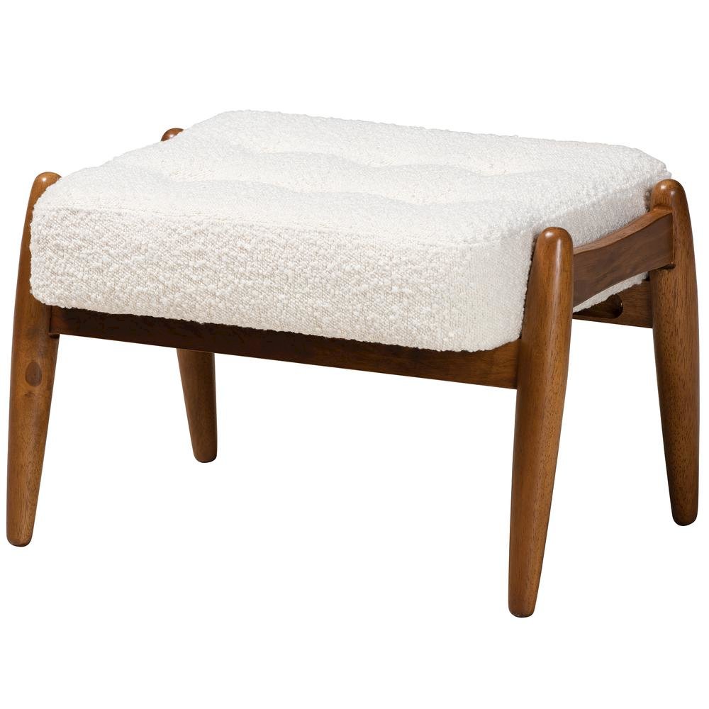 Walnut Brown Finished Rubberwood Ottoman Footstool. Picture 9