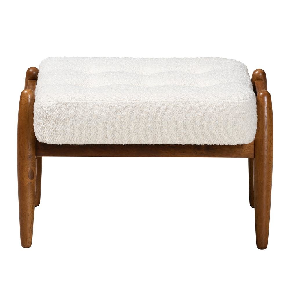 Walnut Brown Finished Rubberwood Ottoman Footstool. Picture 10