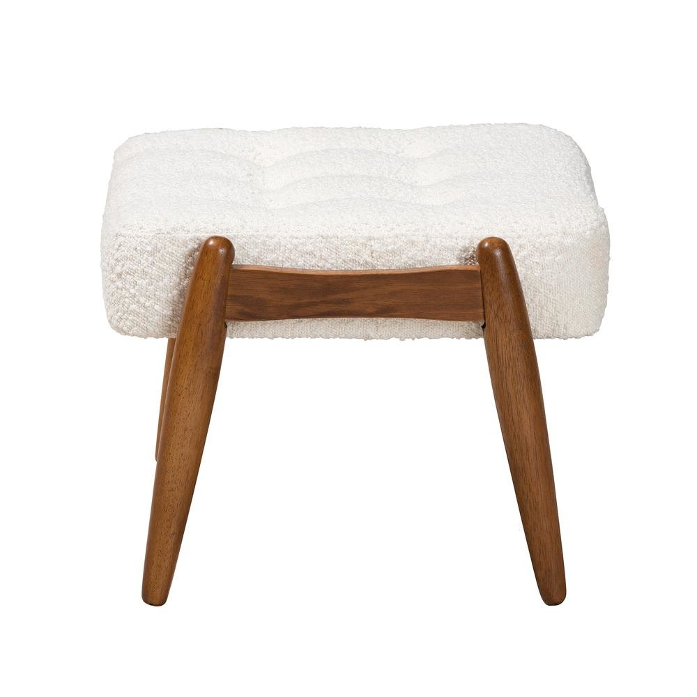 Walnut Brown Finished Rubberwood Ottoman Footstool. Picture 11