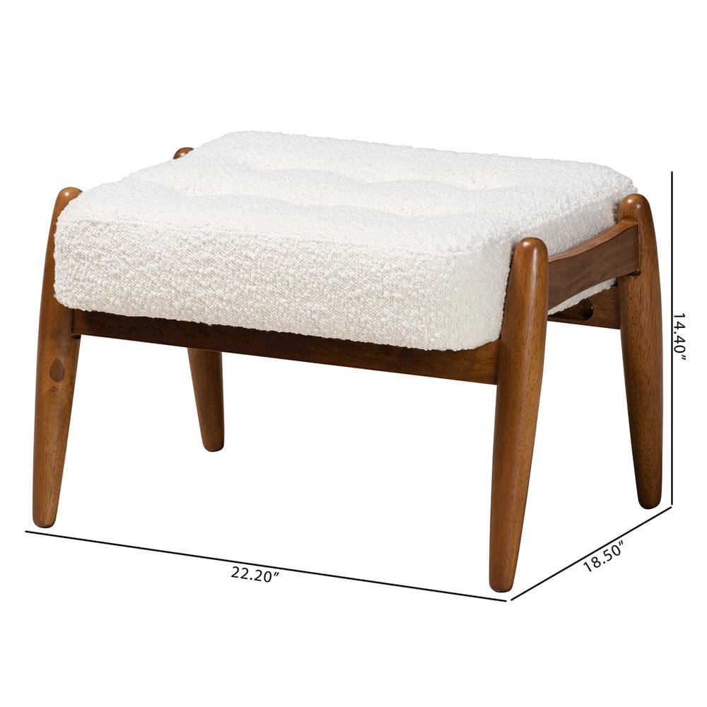 Walnut Brown Finished Rubberwood Ottoman Footstool. Picture 16