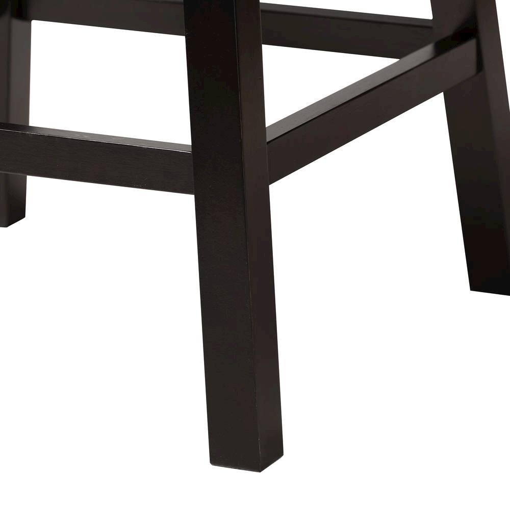 Leather and Espresso Brown Finished Wood 2-Piece Swivel Counter Stool Set. Picture 14
