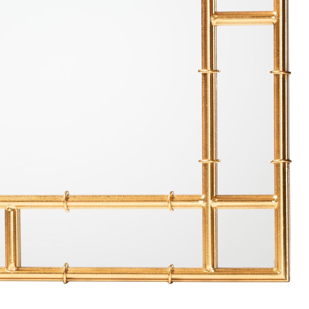 Bedivere Modern Glam and Luxe Antique Goldleaf Metal Accent Wall Mirror. Picture 6
