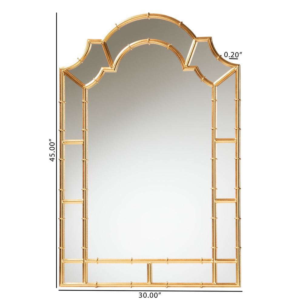 Bedivere Modern Glam and Luxe Antique Goldleaf Metal Accent Wall Mirror. Picture 8