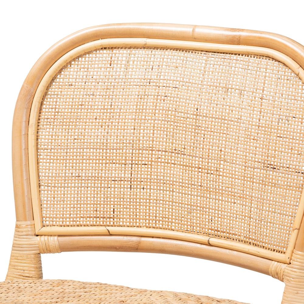 bali & pari Adrena Modern Bohemian Natural Brown Rattan Counter Stool. Picture 15