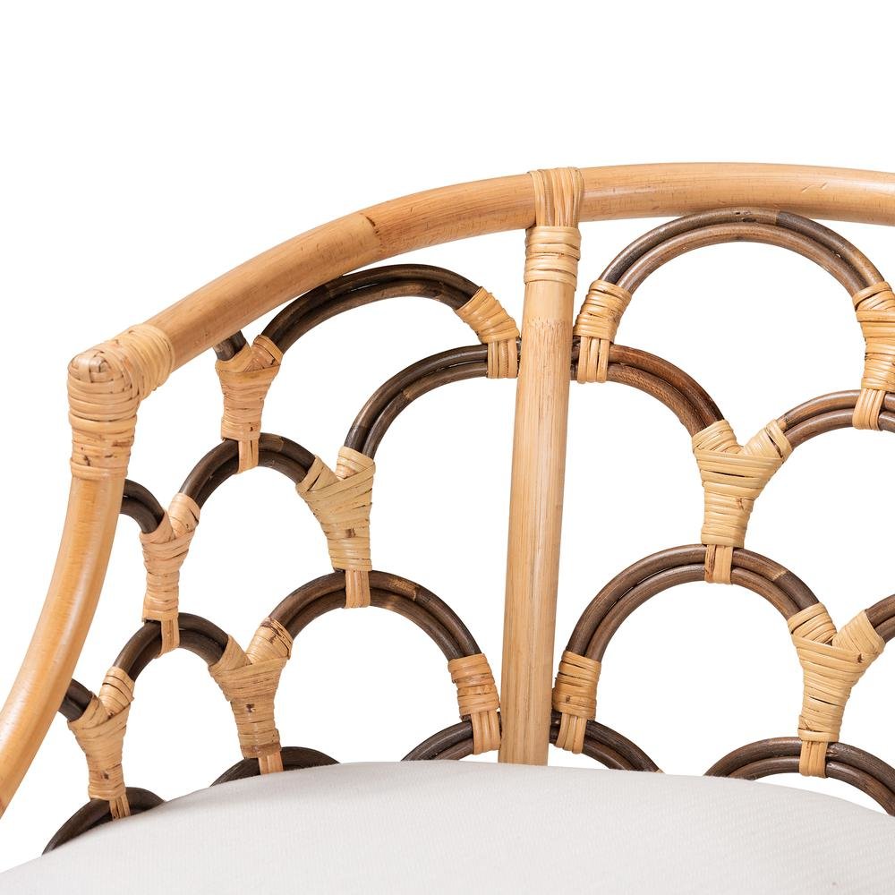 bali & pari Aster Modern Bohemian Natural Brown Rattan Armchair. Picture 15