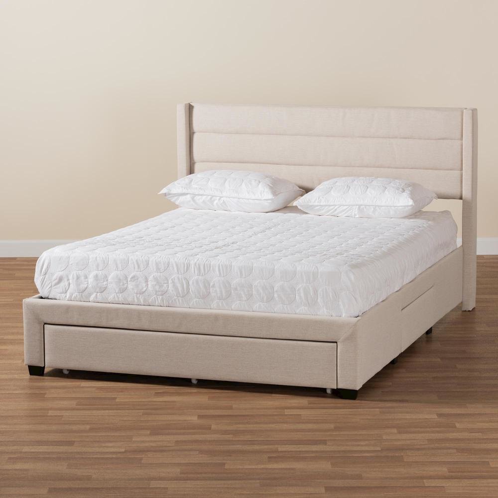 Dark Brown Finished Wood Queen Size 3-Drawer Storage Platform Bed. Picture 21