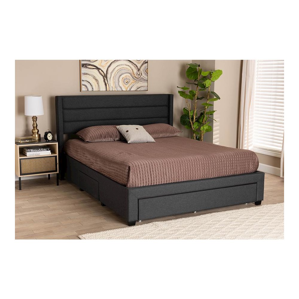 Dark Brown Finished Wood Full Size 3-Drawer Storage Platform Bed. Picture 24