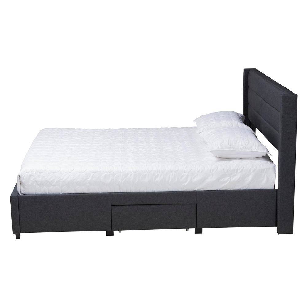 Dark Brown Finished Wood Full Size 3-Drawer Storage Platform Bed. Picture 12