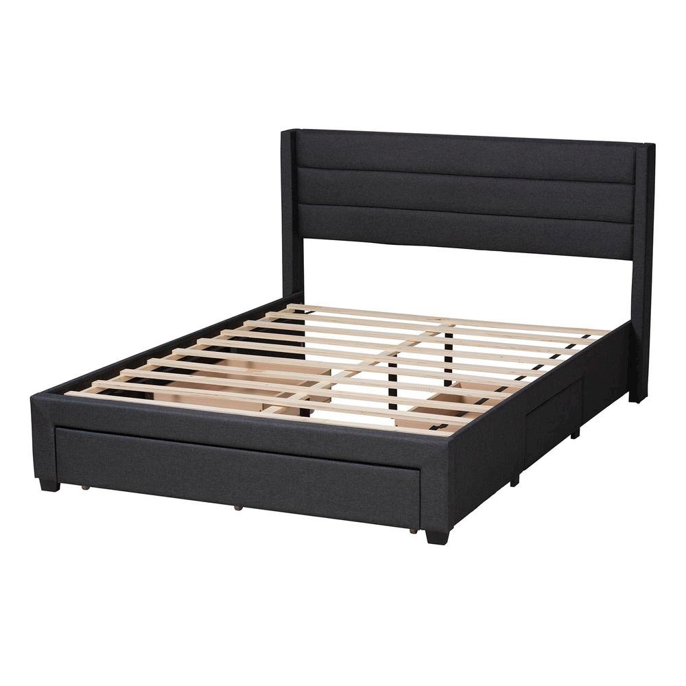 Dark Brown Finished Wood Full Size 3-Drawer Storage Platform Bed. Picture 13