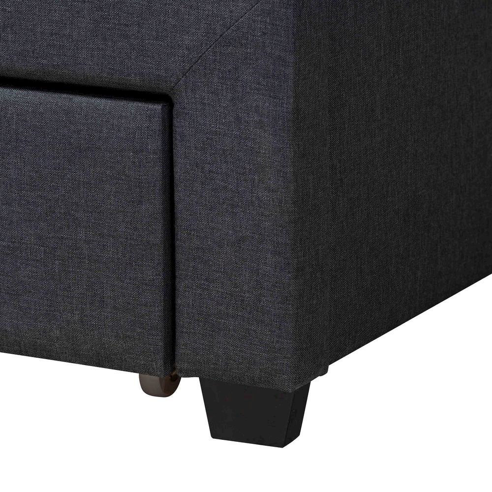 Dark Brown Finished Wood Full Size 3-Drawer Storage Platform Bed. Picture 17