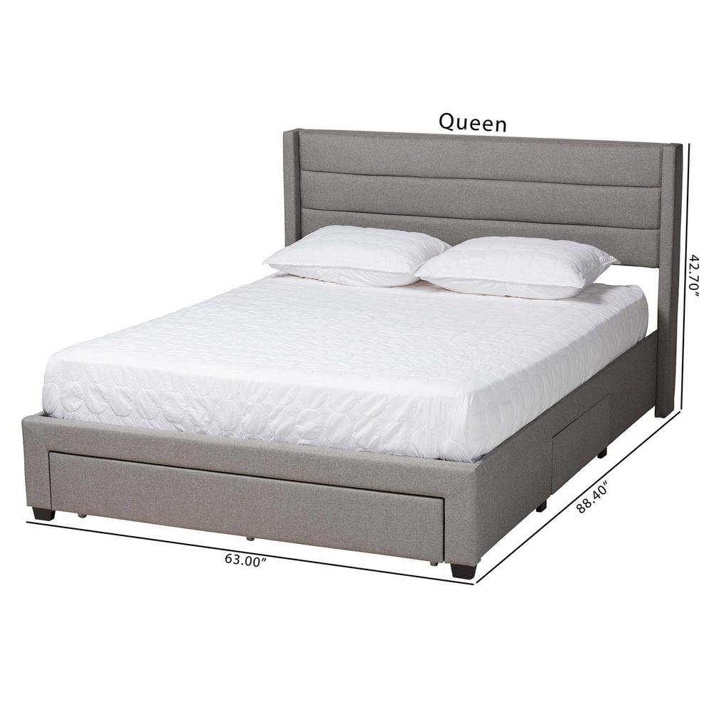 Dark Brown Finished Wood Queen Size 3-Drawer Storage Platform Bed. Picture 23