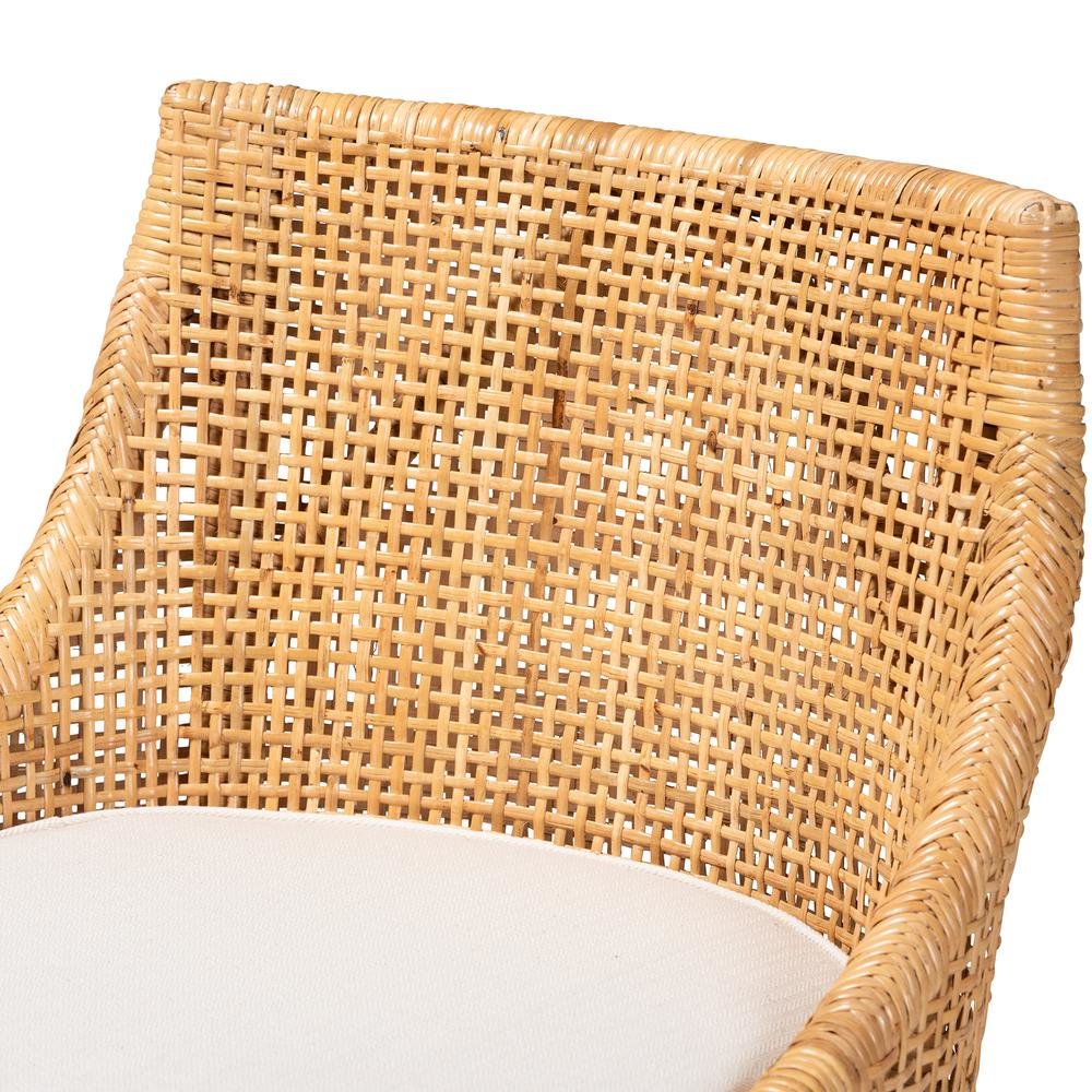 bali & pari Bella Modern Bohemian Natural Brown Rattan Counter Stool. Picture 15