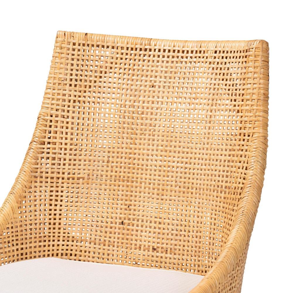 bali & pari Bella Modern Bohemian Natural Brown Rattan Dining Chair. Picture 14
