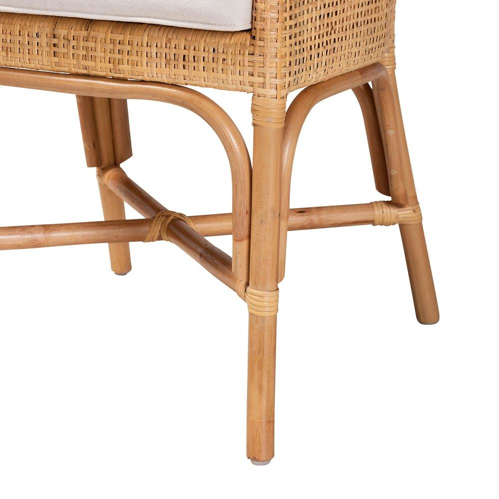 bali & pari Bella Modern Bohemian Natural Brown Rattan Dining Chair. Picture 15