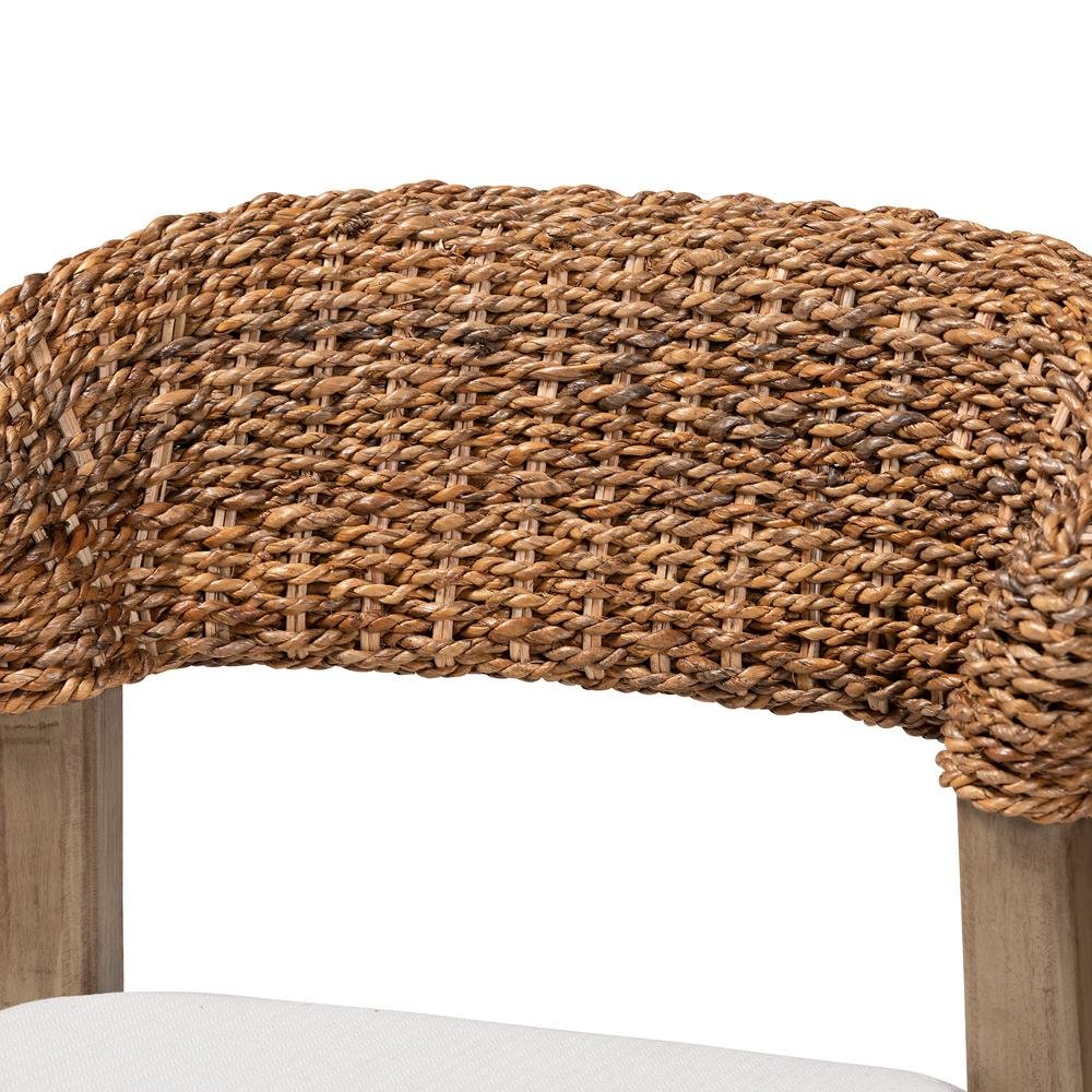 Bohemian Walnut Brown Finished Mahogany Wood and Natural Rattan Dining Chair. Picture 15