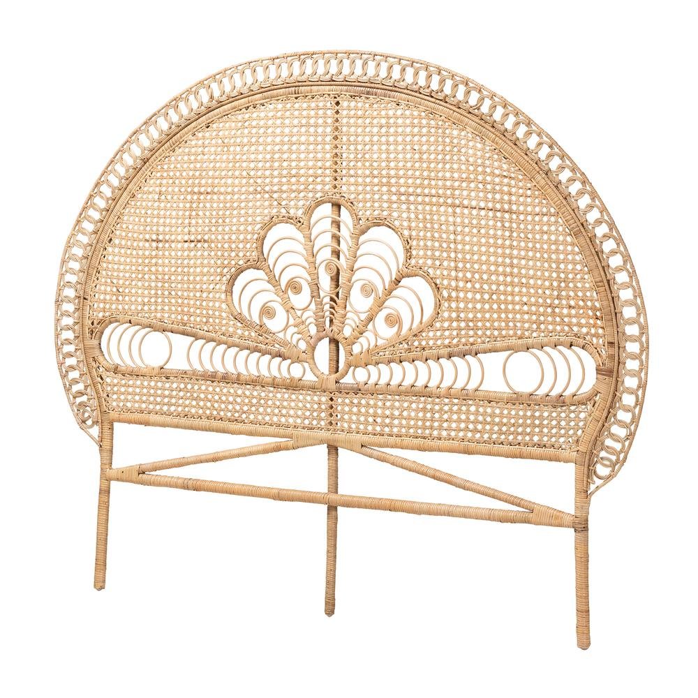 Bohemian Natural Brown Rattan Queen Size Standalone Headboard. Picture 9