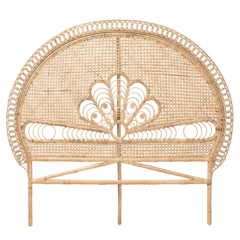 Bohemian Natural Brown Rattan Queen Size Standalone Headboard. Picture 10