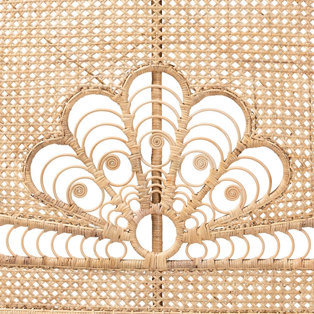 Bohemian Natural Brown Rattan Queen Size Standalone Headboard. Picture 11
