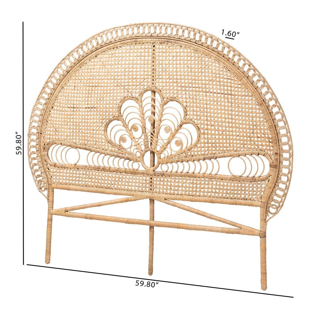 Bohemian Natural Brown Rattan Queen Size Standalone Headboard. Picture 16