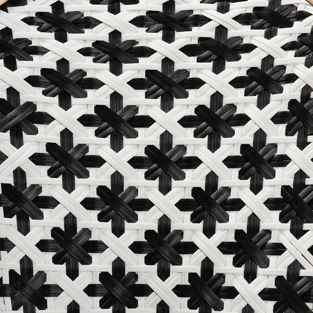 French Black and White Weaving Natural Rattan 2-Piece Bistro Chair Set. Picture 15
