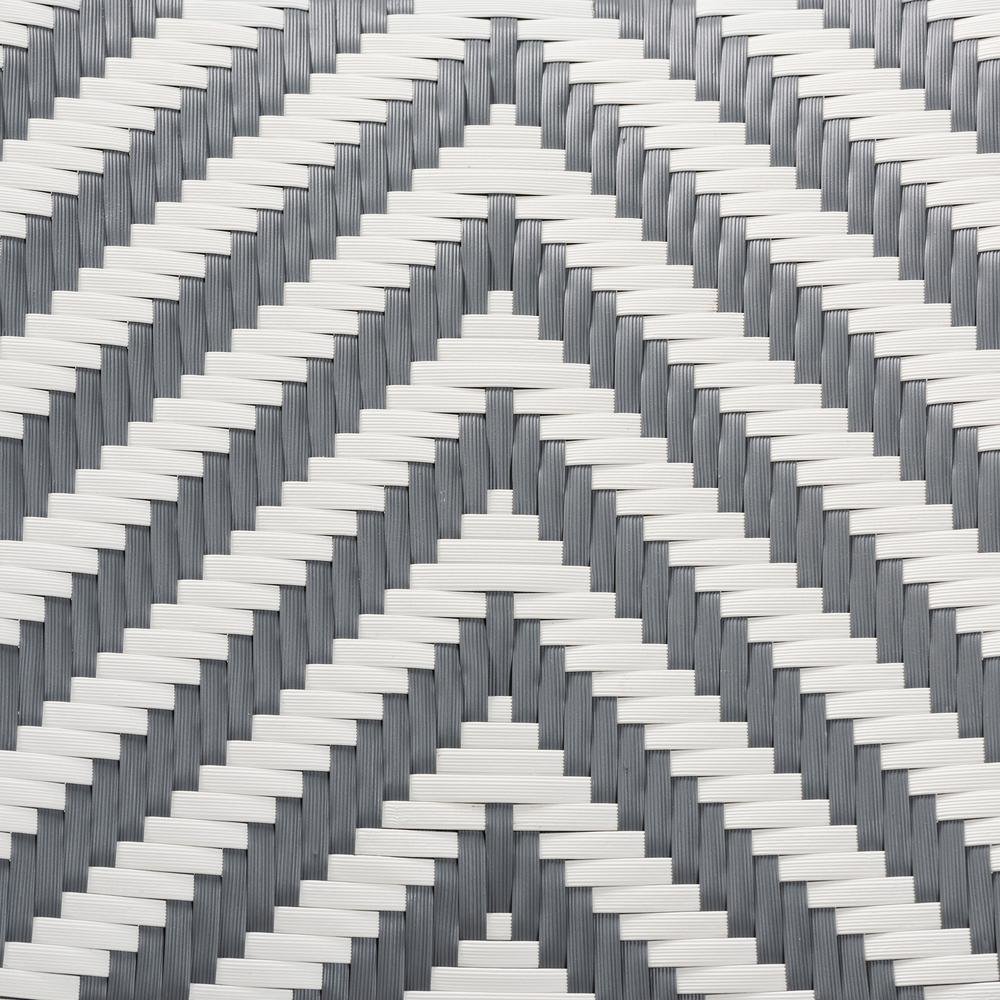 French Grey and White Weaving and Natural Rattan Bistro Chair. Picture 17