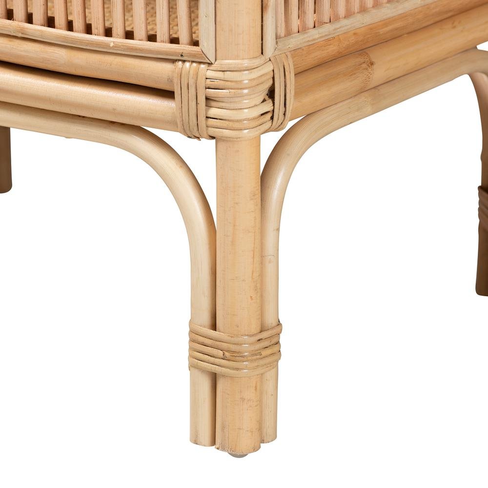 bali & pari Lombok Modern Bohemian Natural Brown Rattan Console Table. Picture 7