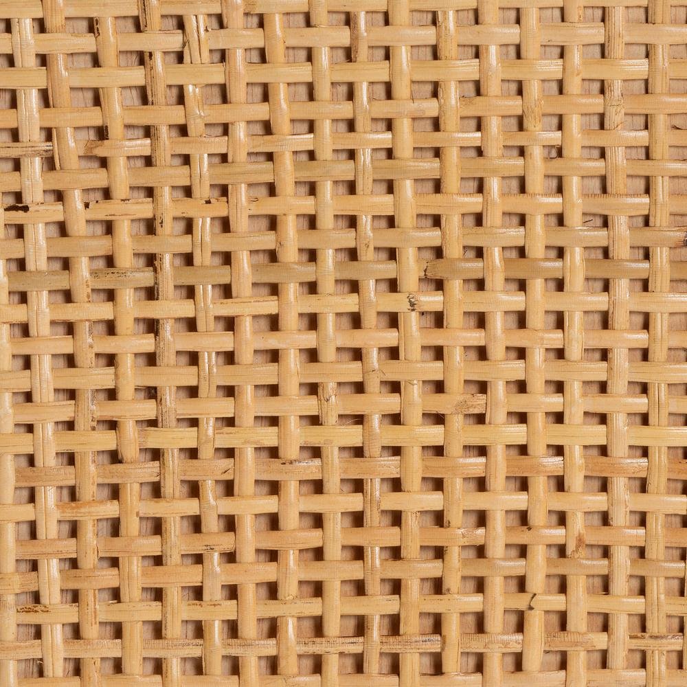Bohemian Natural Brown Rattan and Mahogany Wood Storage Cabinet. Picture 19