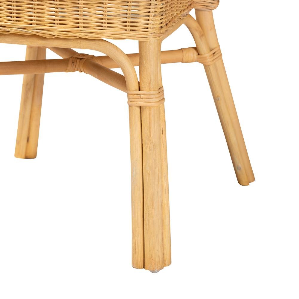 bali & pari Barito Modern Bohemian Natural Brown Rattan Dining Chair. Picture 16