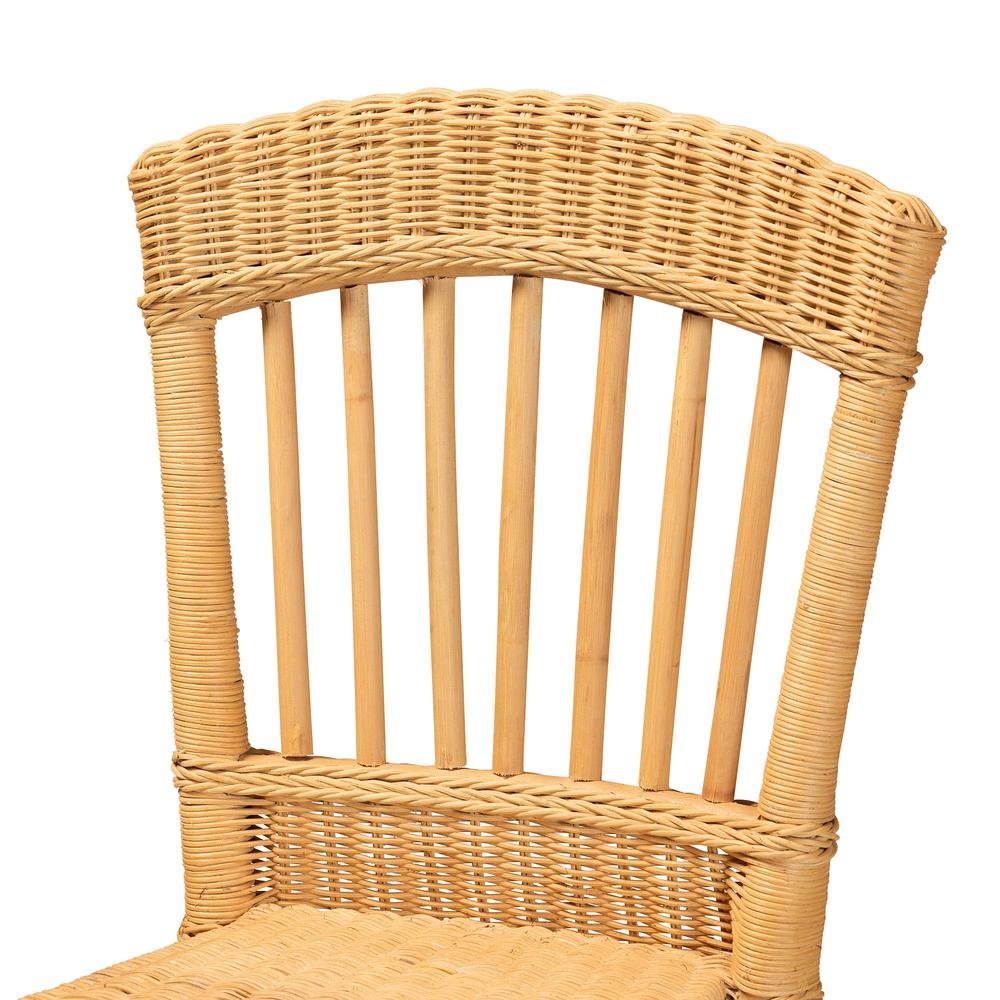 bali & pari Barito Modern Bohemian Natural Rattan Counter Stool. Picture 15