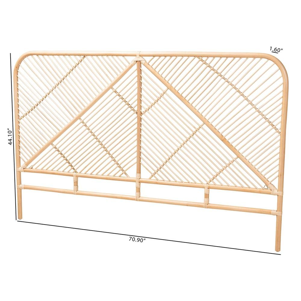 Bohemian Natural Brown Rattan Queen Size Standalone Headboard. Picture 14