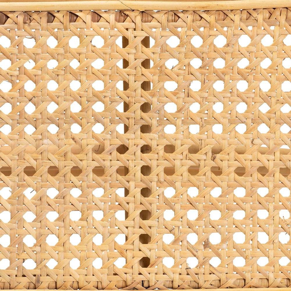 bali & pari Septa Modern Bohemian Natural Brown Rattan Accent Bench. Picture 13