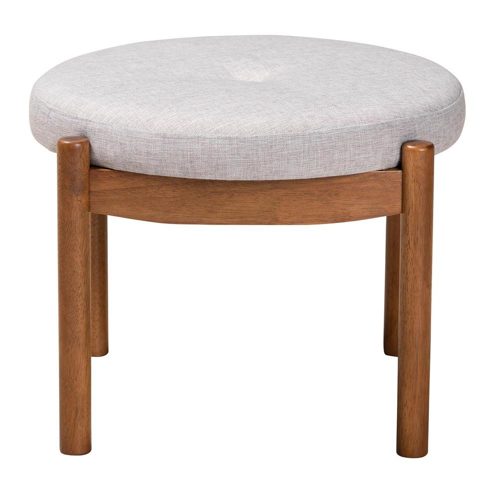 Walnut Brown Finished Wood Ottoman Footstool. Picture 10