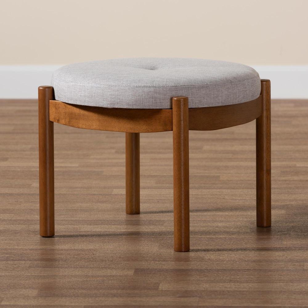 Walnut Brown Finished Wood Ottoman Footstool. Picture 15