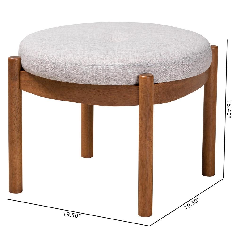 Walnut Brown Finished Wood Ottoman Footstool. Picture 16