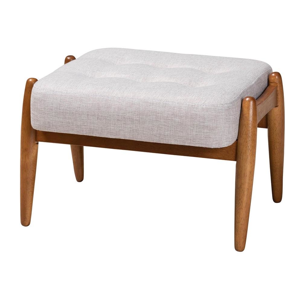 Walnut Brown Finished Wood Ottoman Footstool. Picture 9