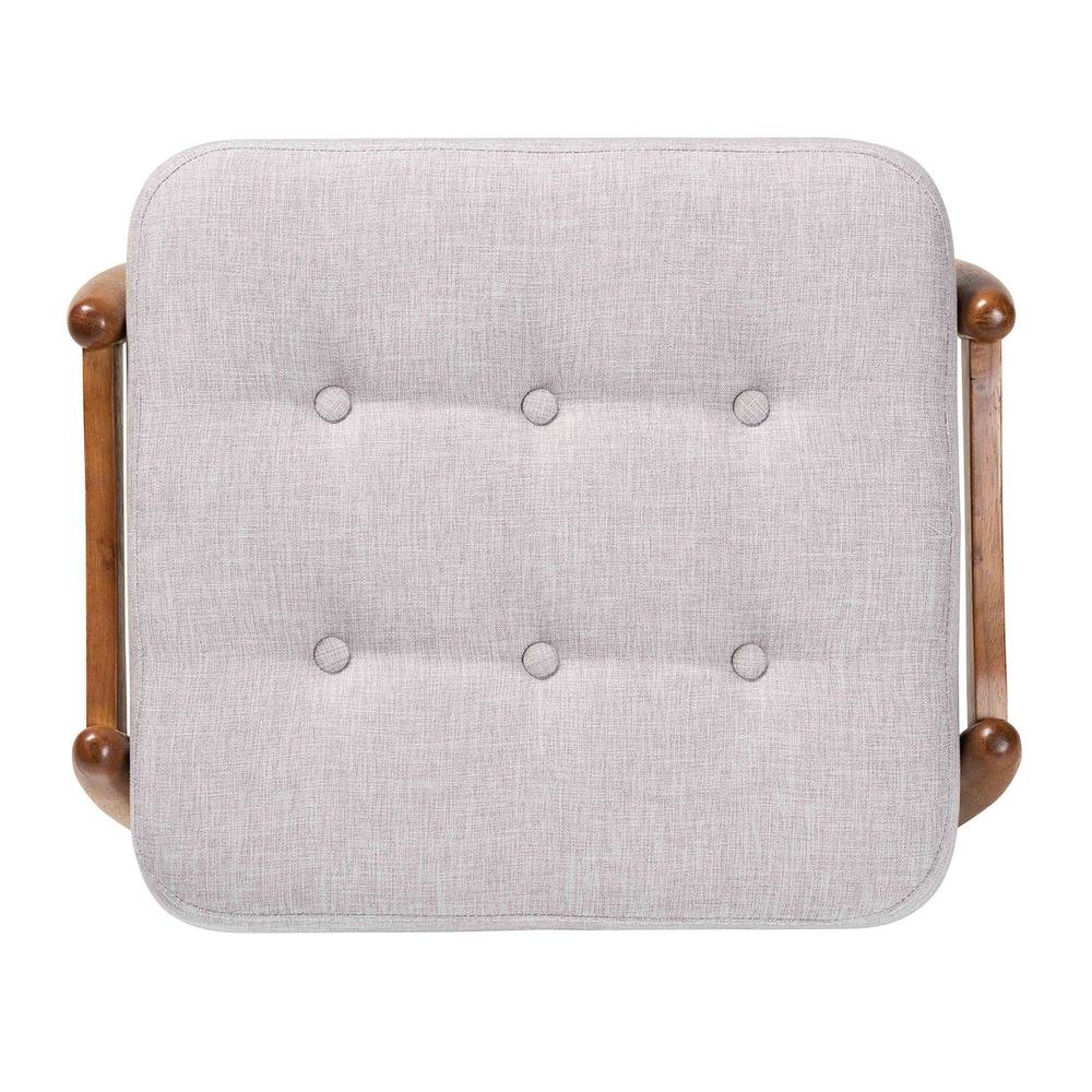 Walnut Brown Finished Wood Ottoman Footstool. Picture 12
