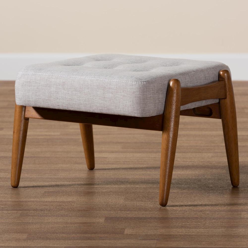 Walnut Brown Finished Wood Ottoman Footstool. Picture 15