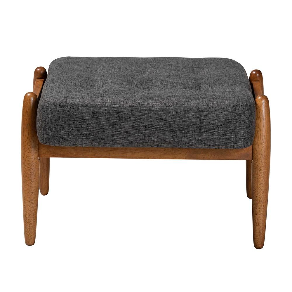 Walnut Brown Finished Wood Ottoman Footstool. Picture 10