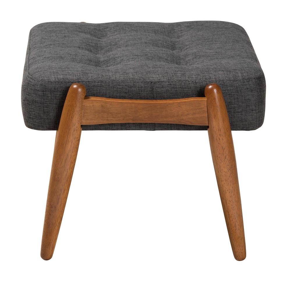 Walnut Brown Finished Wood Ottoman Footstool. Picture 11
