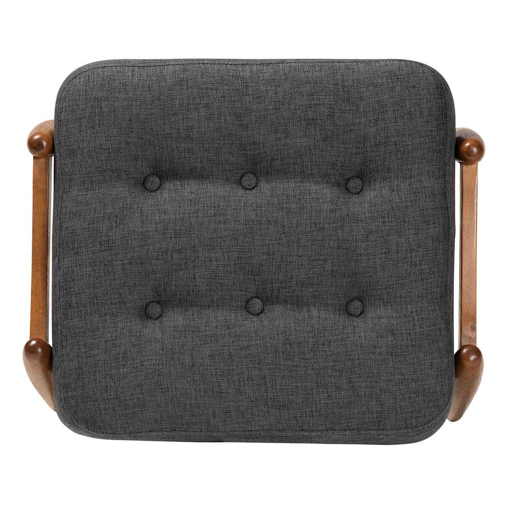 Walnut Brown Finished Wood Ottoman Footstool. Picture 12