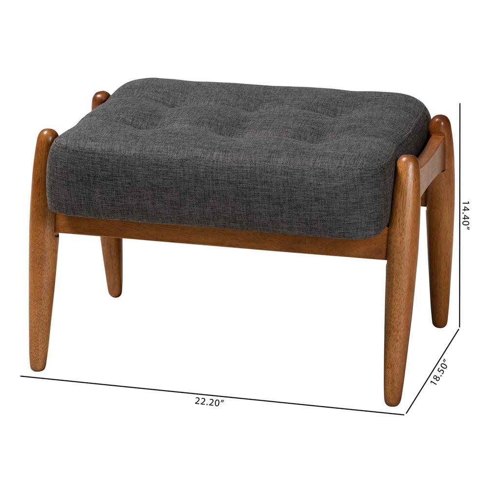 Walnut Brown Finished Wood Ottoman Footstool. Picture 16