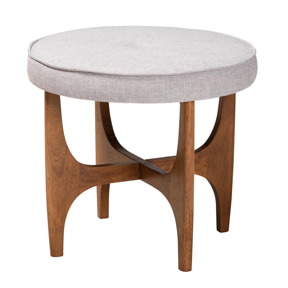 Walnut Brown Finished Wood Ottoman Footstool. Picture 9