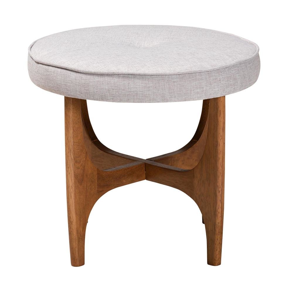 Walnut Brown Finished Wood Ottoman Footstool. Picture 10