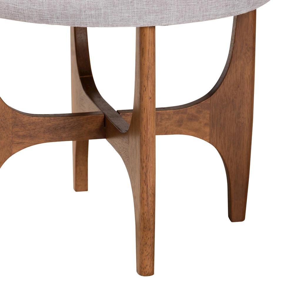 Walnut Brown Finished Wood Ottoman Footstool. Picture 11