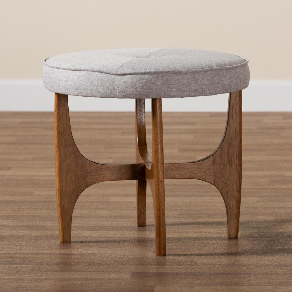 Walnut Brown Finished Wood Ottoman Footstool. Picture 15