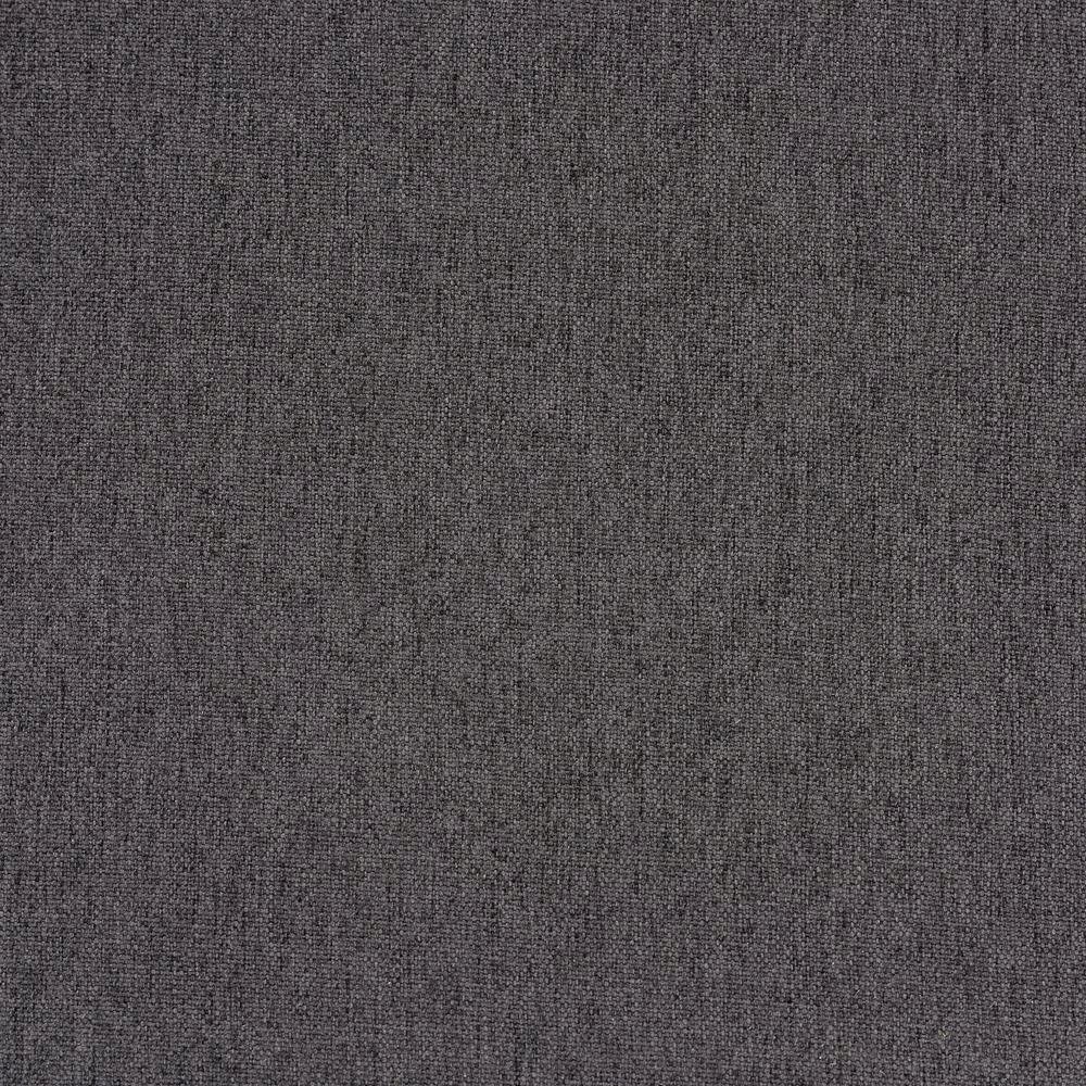 Dark Grey Fabric and Walnut Brown Finished Wood Ottoman. Picture 13