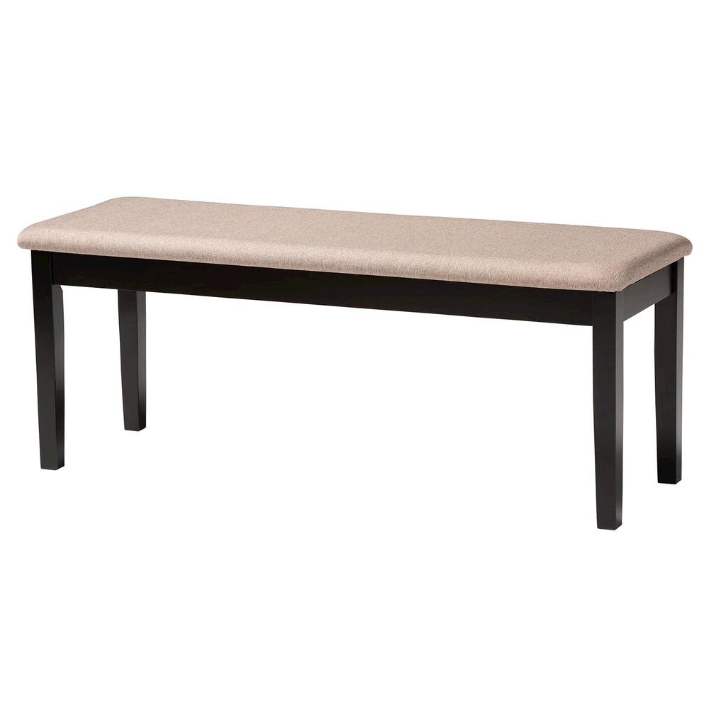 Olympia Modern Beige Fabric and Espresso Brown Finished Wood 6-Piece Dining Set. Picture 15