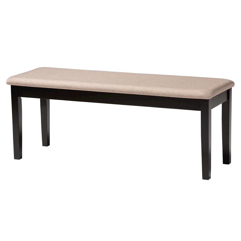Genesis Modern Beige Fabric and Dark Brown Finished Wood 6-Piece Dining Set. Picture 14