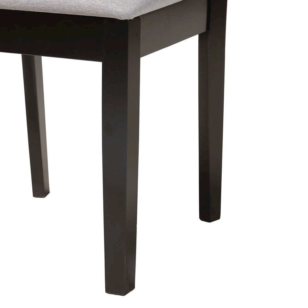 Genesis Modern Grey Fabric and Dark Brown Finished Wood 7-Piece Dining Set. Picture 16